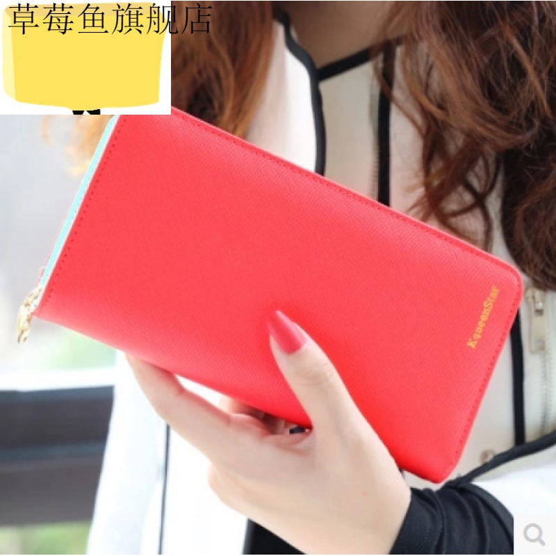 レディース二つ折り財布 シンプル上品レザー調ラウンドファスナー長財布