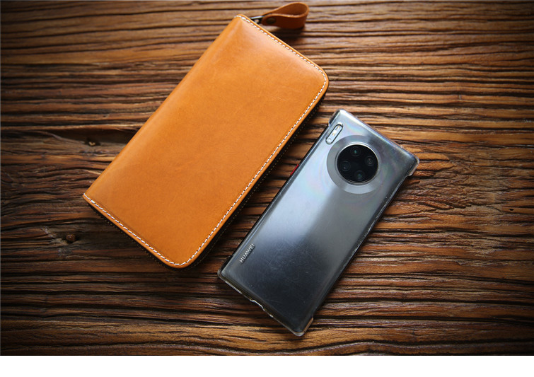 レディース二つ折り財布 本革ステッチデザインレディース長財布