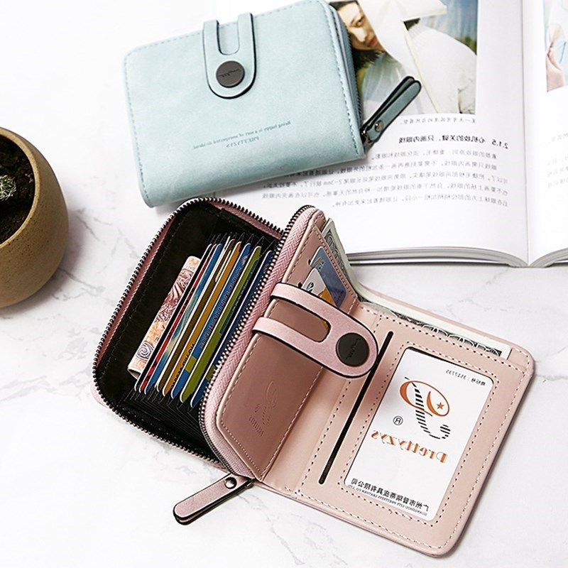 レディース二つ折り財布 上質スエード調コンパクト二つ折り財布