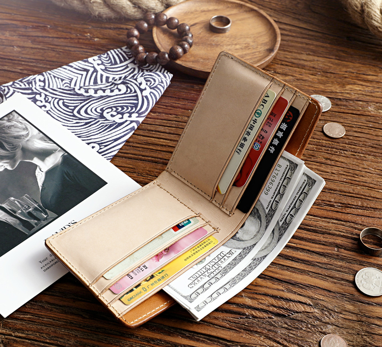 レディース二つ折り財布 本革二つ折り財布ステッチデザインコンパクト