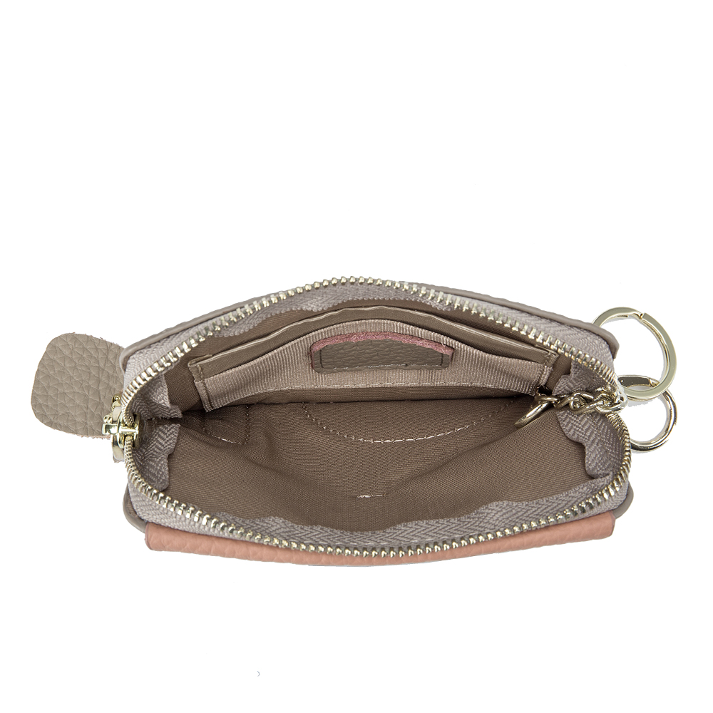 レディース二つ折り財布 小象モチーフ型押しレザー二つ折り財布