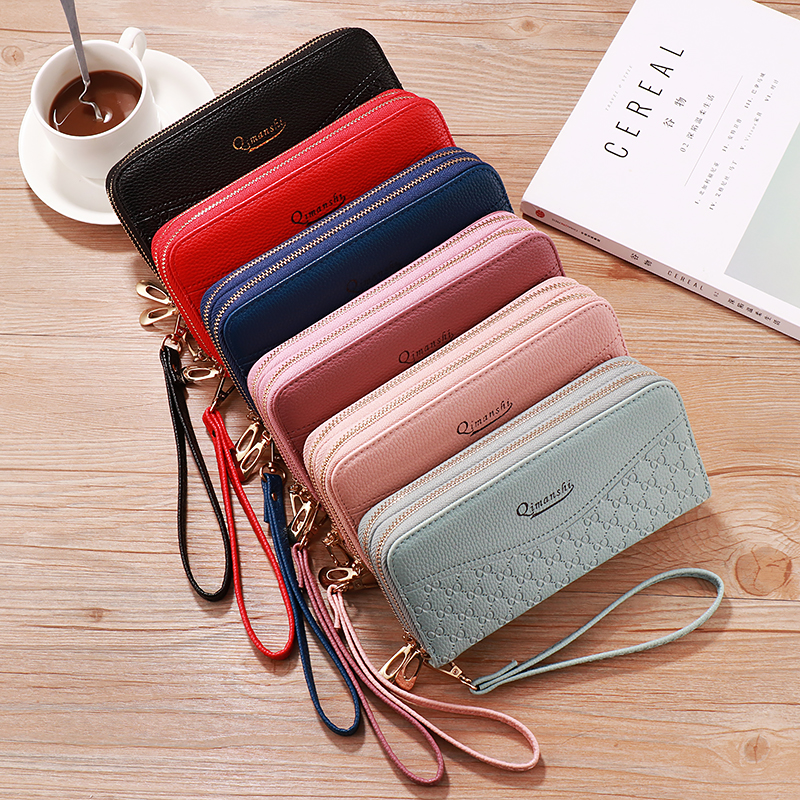 レディース二つ折り財布 エレガント型押し模様レディース長財布