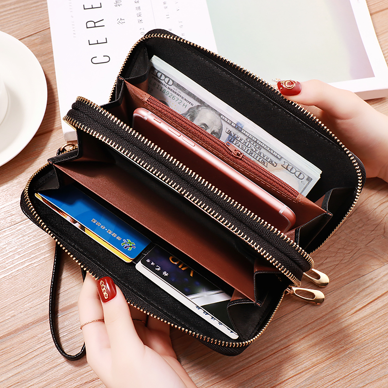 レディース二つ折り財布 エレガント型押し模様レディース長財布