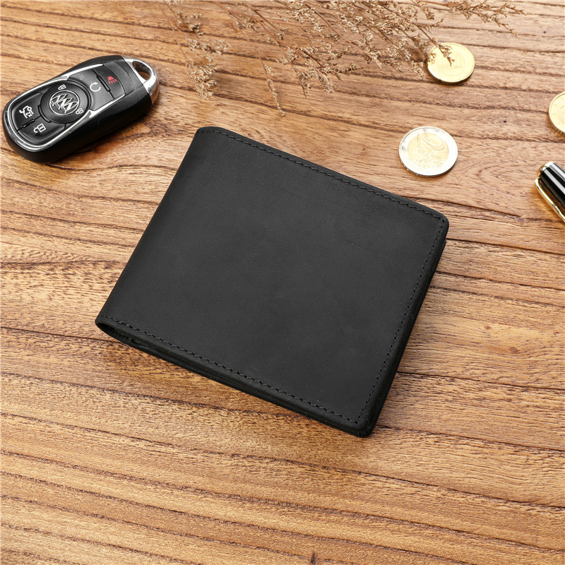 レディース二つ折り財布 シンプル本革二つ折り財布薄型小銭入れ付き