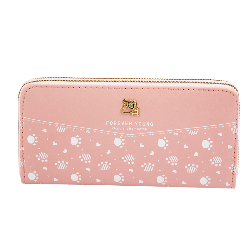 レディース二つ折り財布 可愛い肉球柄二つ折り財布