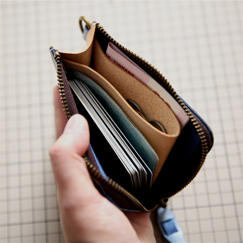 レディース二つ折り財布 本革使用バイカラー仕様レディース二つ折り財布