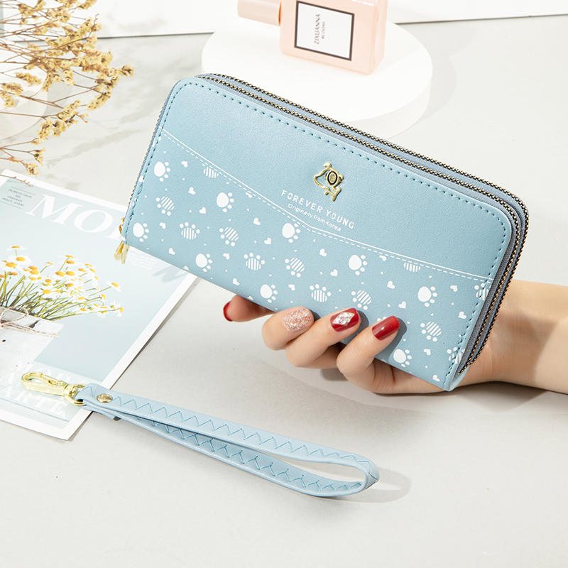 レディース二つ折り財布 可愛い肉球柄二つ折り財布