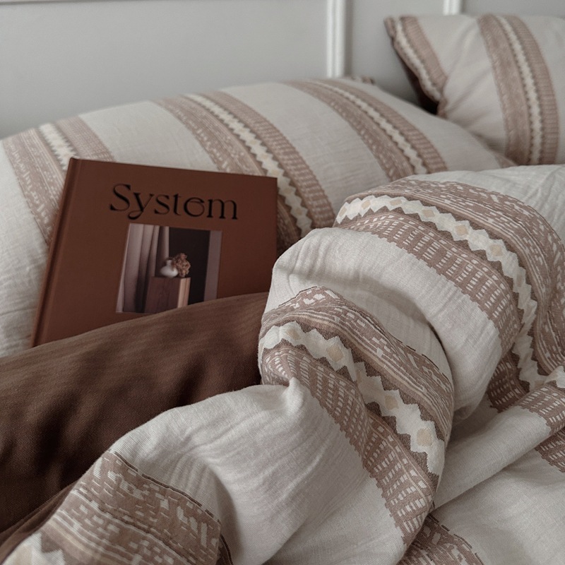 布団カバー セット 北欧風縦しま模様布団カバーセット