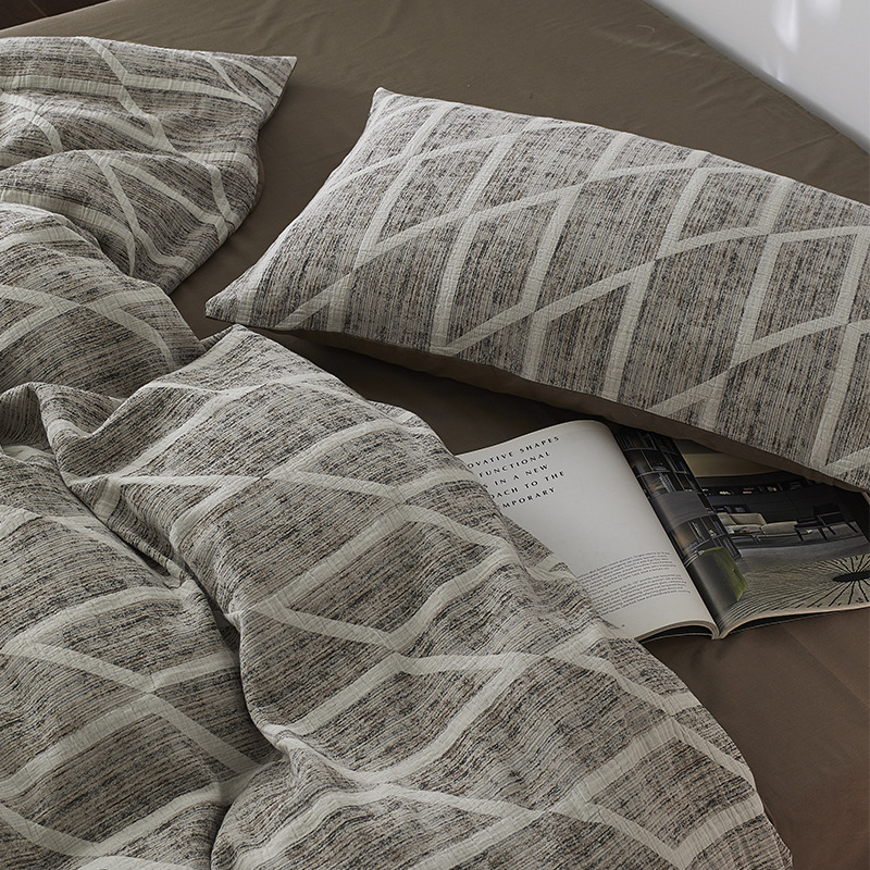 布団カバー セット 幾何学模様織柄布団カバーセット