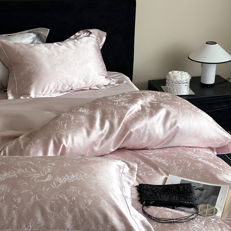 布団カバー セット 熱帯植物柄高級シルク調布団カバーセット