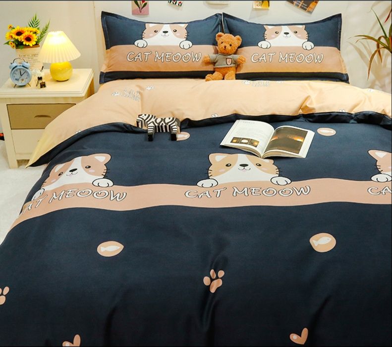布団カバー 掛布団 ねこのぞき柄ふわもこ掛布団カバー