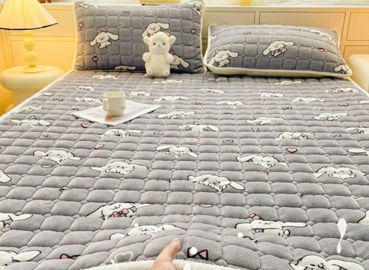 布団カバー シーツ ふわもこウサギ柄キルトシーツ