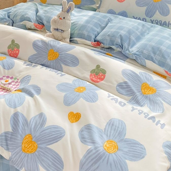 布団カバー セット 花柄チェック