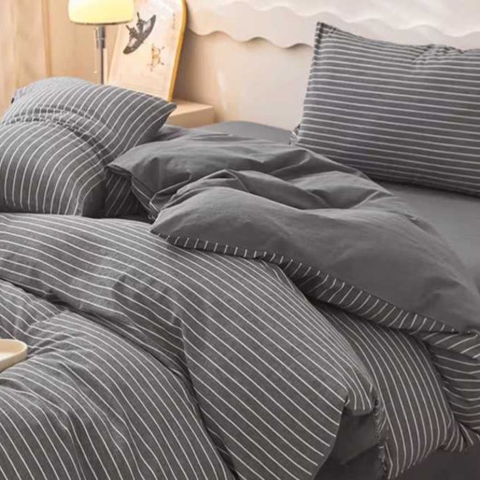布団カバー 睡眠美学 ストライプ寝具セット