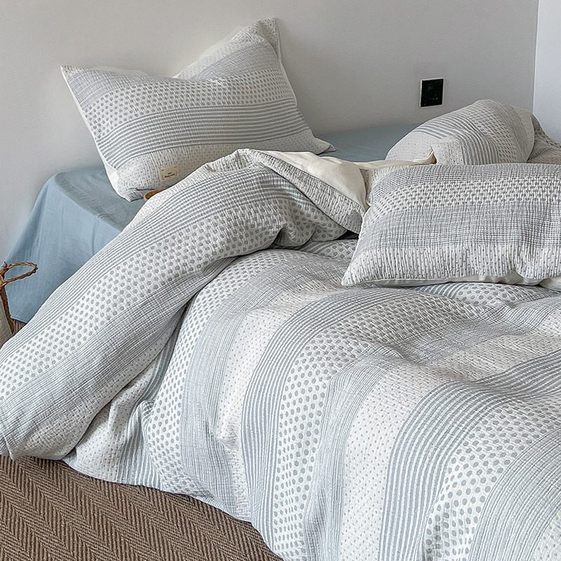 布団カバー セット 幾何学模様織り上質コットン布団カバーセット