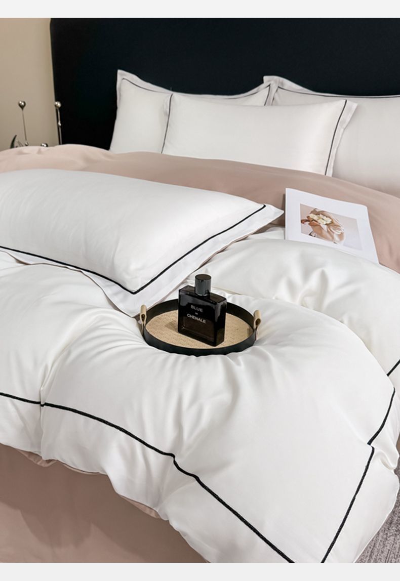 布団カバー セット 高級感溢れるパイピング装飾布団カバーセット