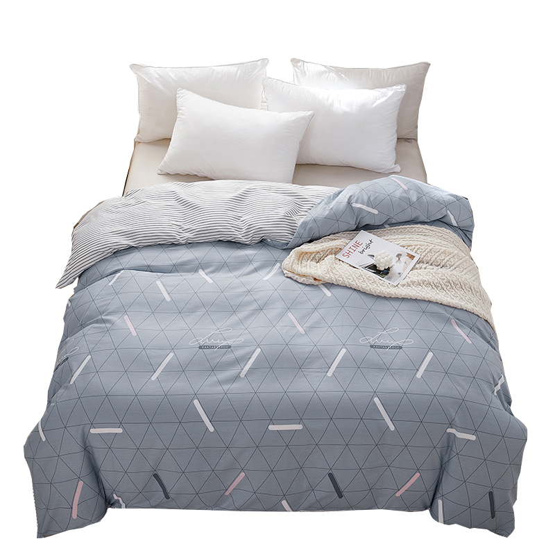 布団カバー 掛布団 幾何学模様とストライプの両面掛布団カバー