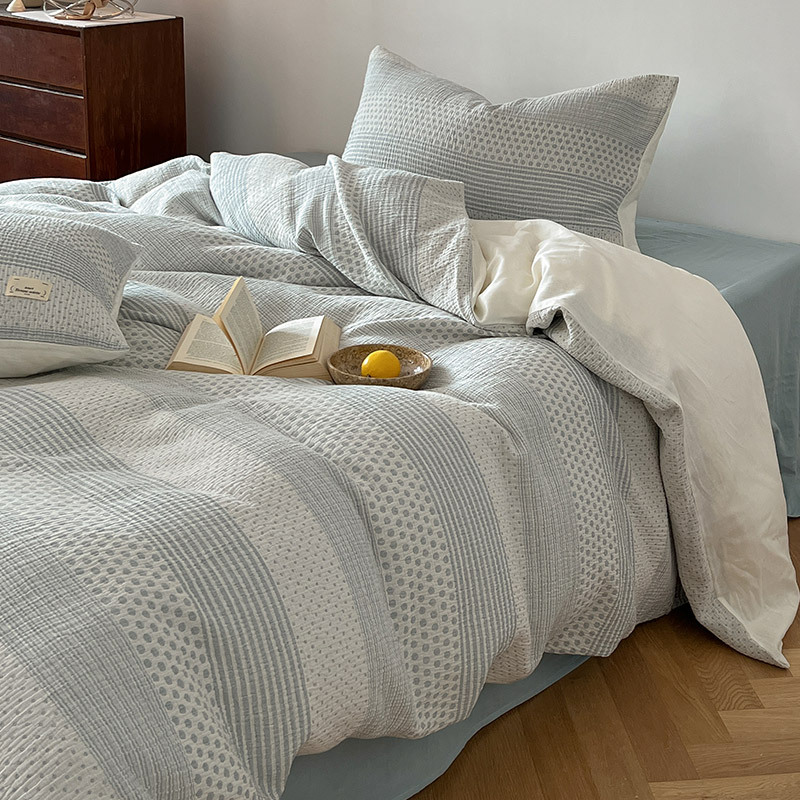 布団カバー セット 幾何学模様織り上質コットン布団カバーセット