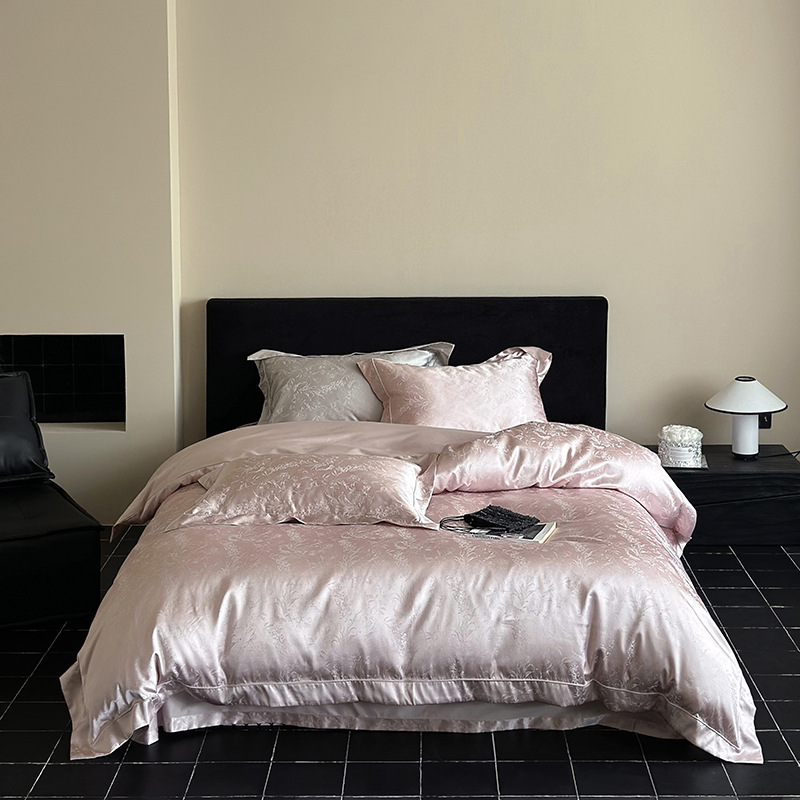 布団カバー セット 熱帯植物柄高級シルク調布団カバーセット