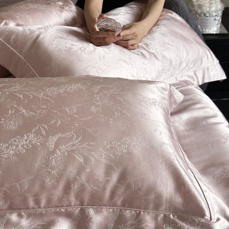 布団カバー セット 熱帯植物柄高級シルク調布団カバーセット