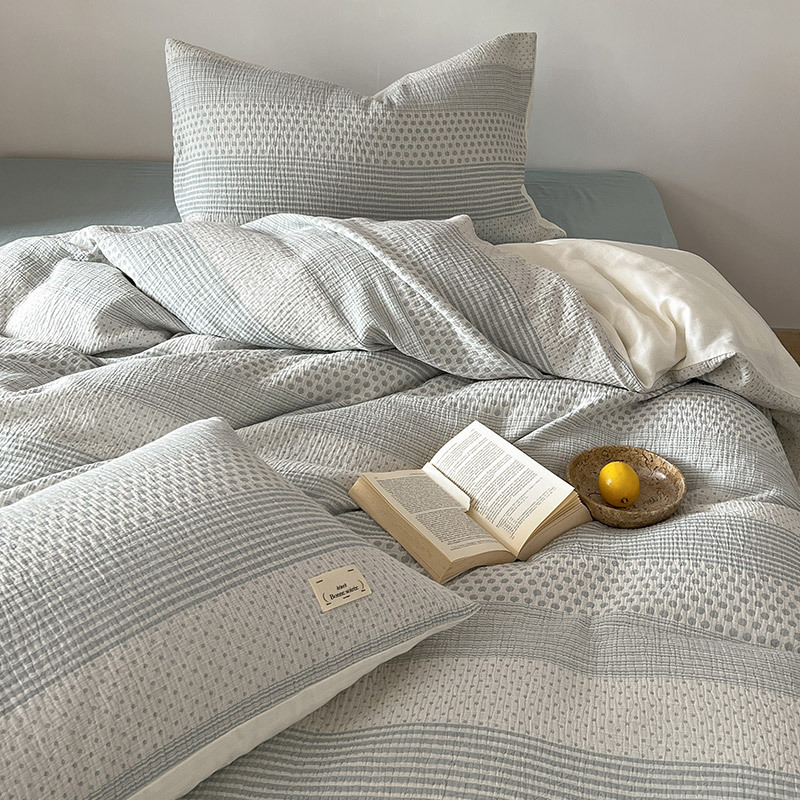 布団カバー セット 幾何学模様織り上質コットン布団カバーセット