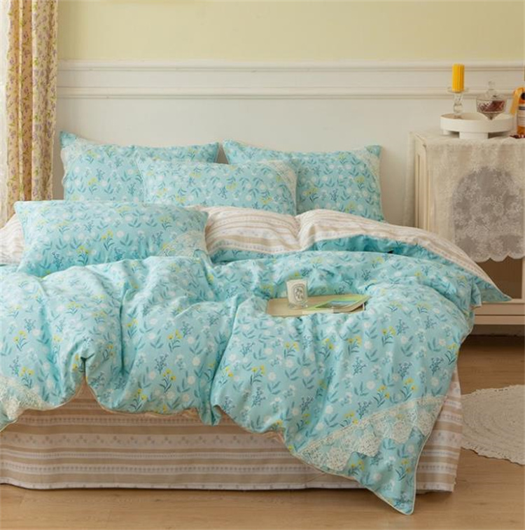 布団カバー シーツ 花柄シーツ四点組 綿素材布団カバー 可愛い小花柄