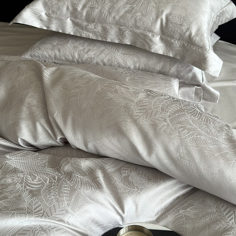 布団カバー セット 熱帯植物柄高級シルク調布団カバーセット