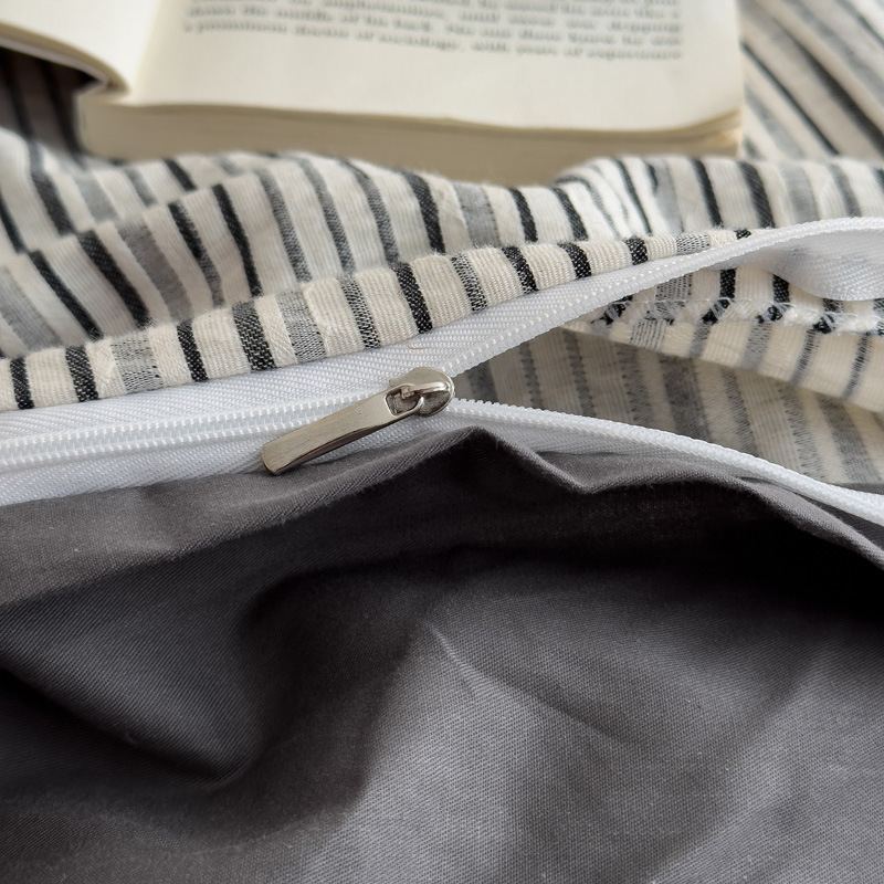 布団カバー セット 縦縞模様の上質コットン布団カバーセット