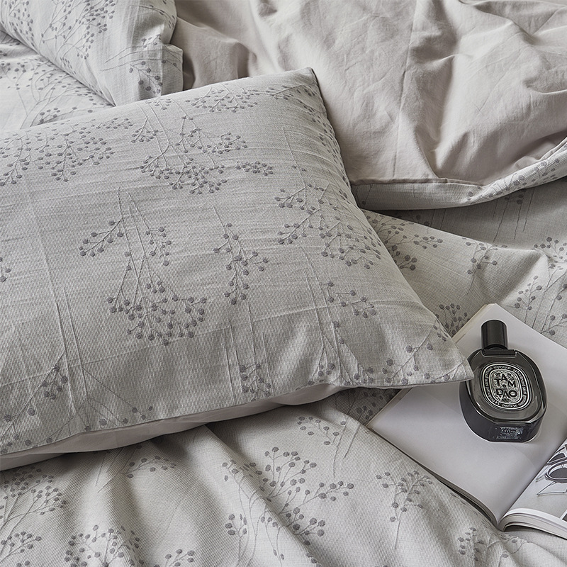 布団カバー セット 野の花模様コットンリネン布団カバーセット