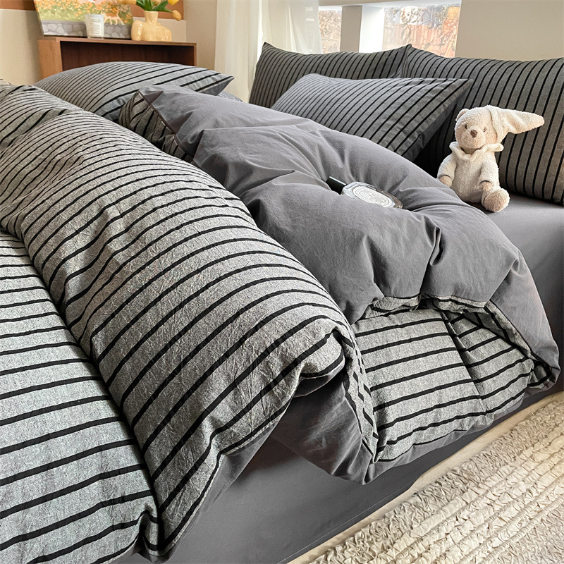 布団カバー セット 縦しま模様のおしゃれな布団カバーセット