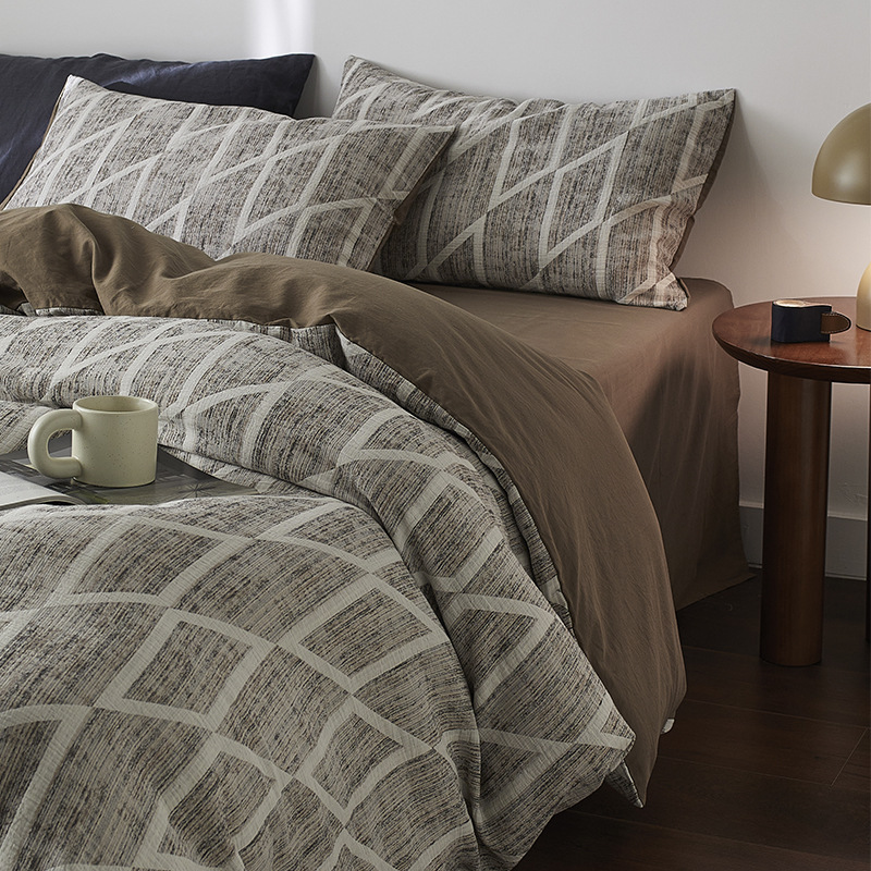 布団カバー セット 幾何学模様織柄布団カバーセット