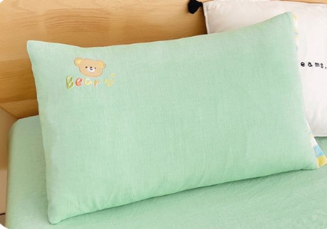 ベビー布団 セット くまさん刺繍入り水洗い綿寝具セット