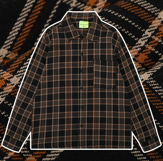 柄シャツ 男女兼用チェック柄長袖シャツ春秋新作全2色