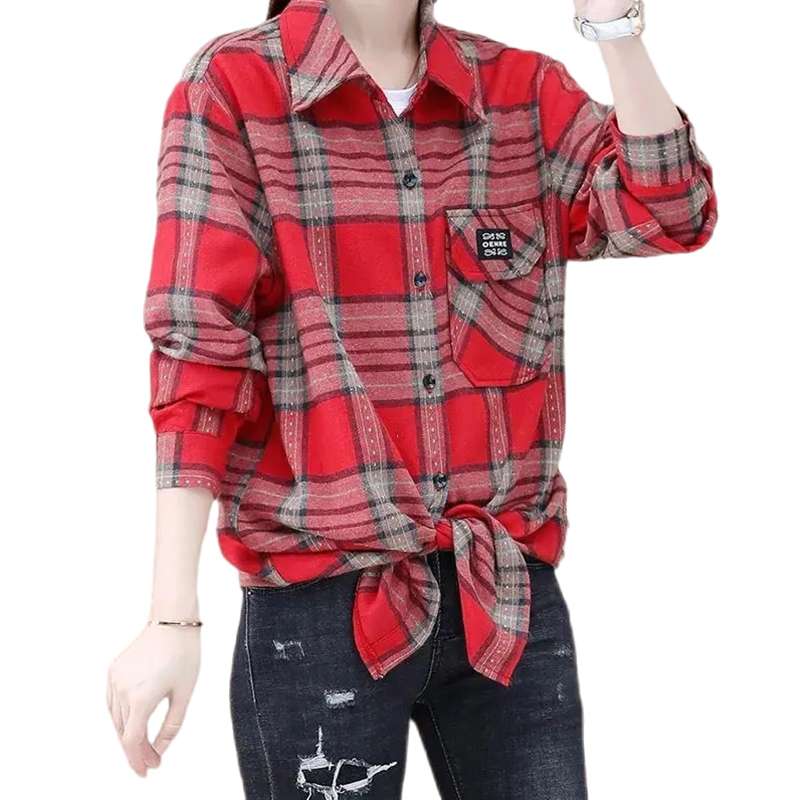 柄シャツ カジュアル チェック柄 ロング シャツ