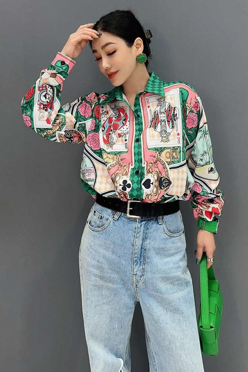 柄シャツ トランプ花札混在柄シャツ