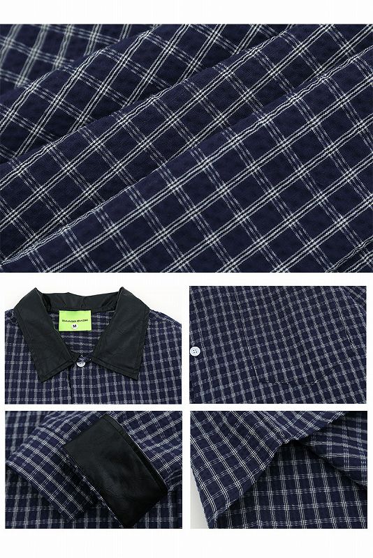 柄シャツ チェック柄長袖シャツ メンズ レディース 男女兼用 春秋 全2色