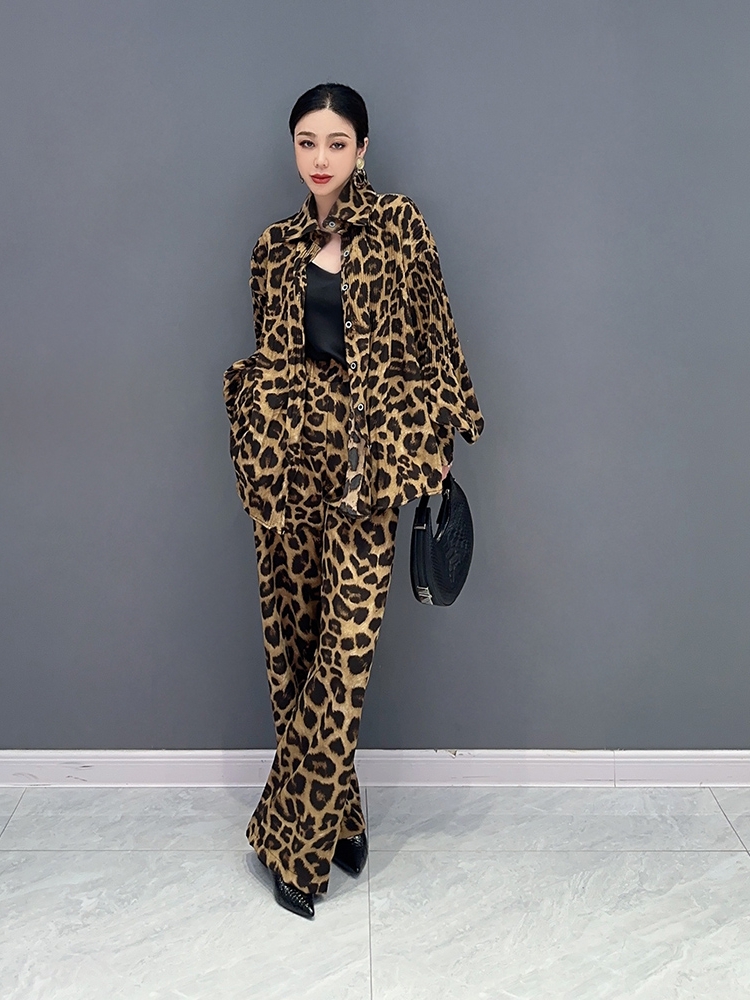 柄シャツ 野性的優美ヒョウ柄セットアップ