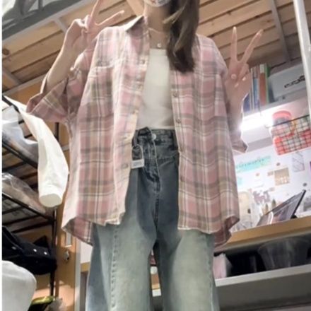 柄シャツ 柄シャツ やわらか格子模様半袖シャツ