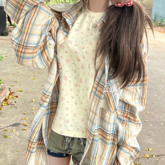 柄シャツ 柄シャツ クラシックチェックオーバーシャツ