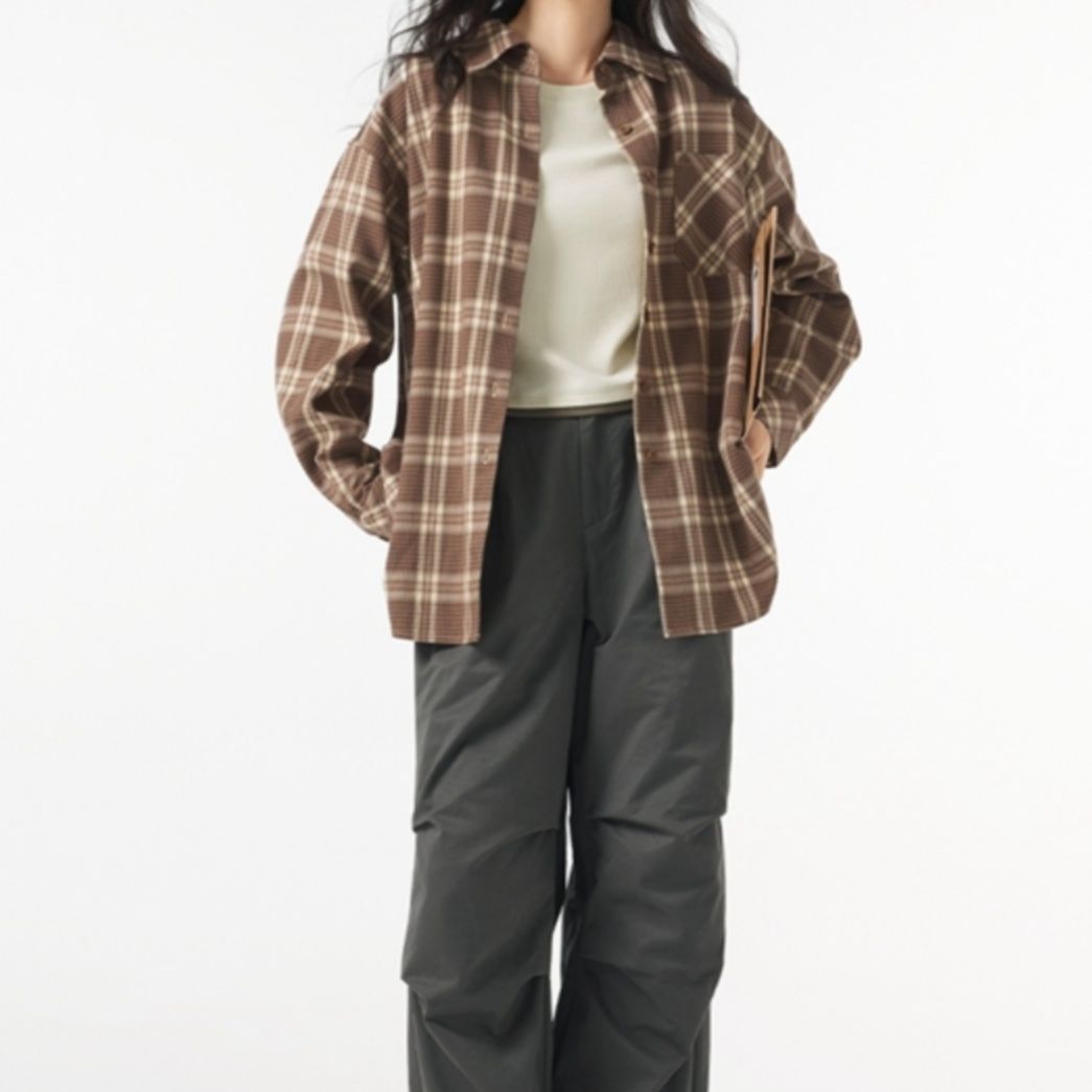 柄シャツ 柄シャツ 格子模様の魅力あふれるゆったりシャツ