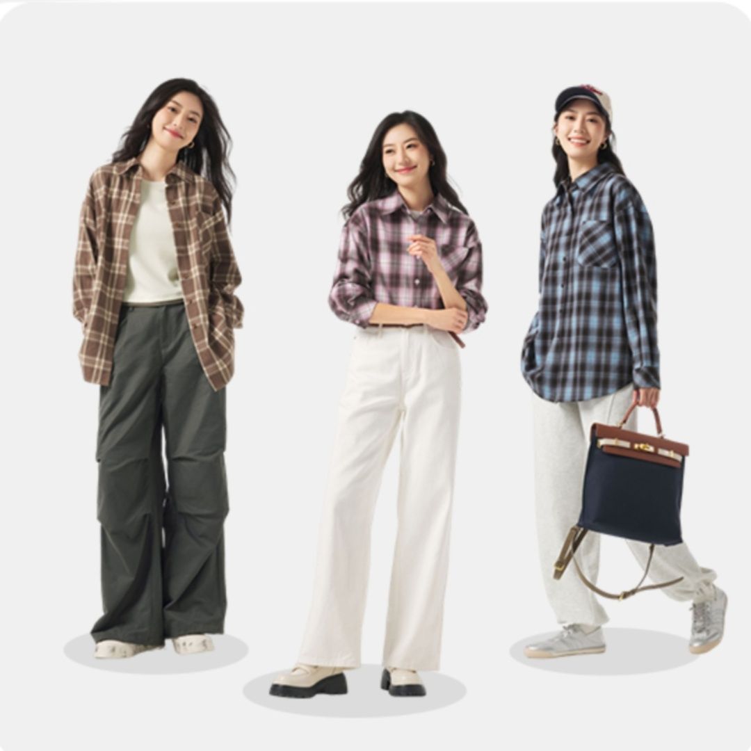 柄シャツ 柄シャツ 格子模様の魅力あふれるゆったりシャツ