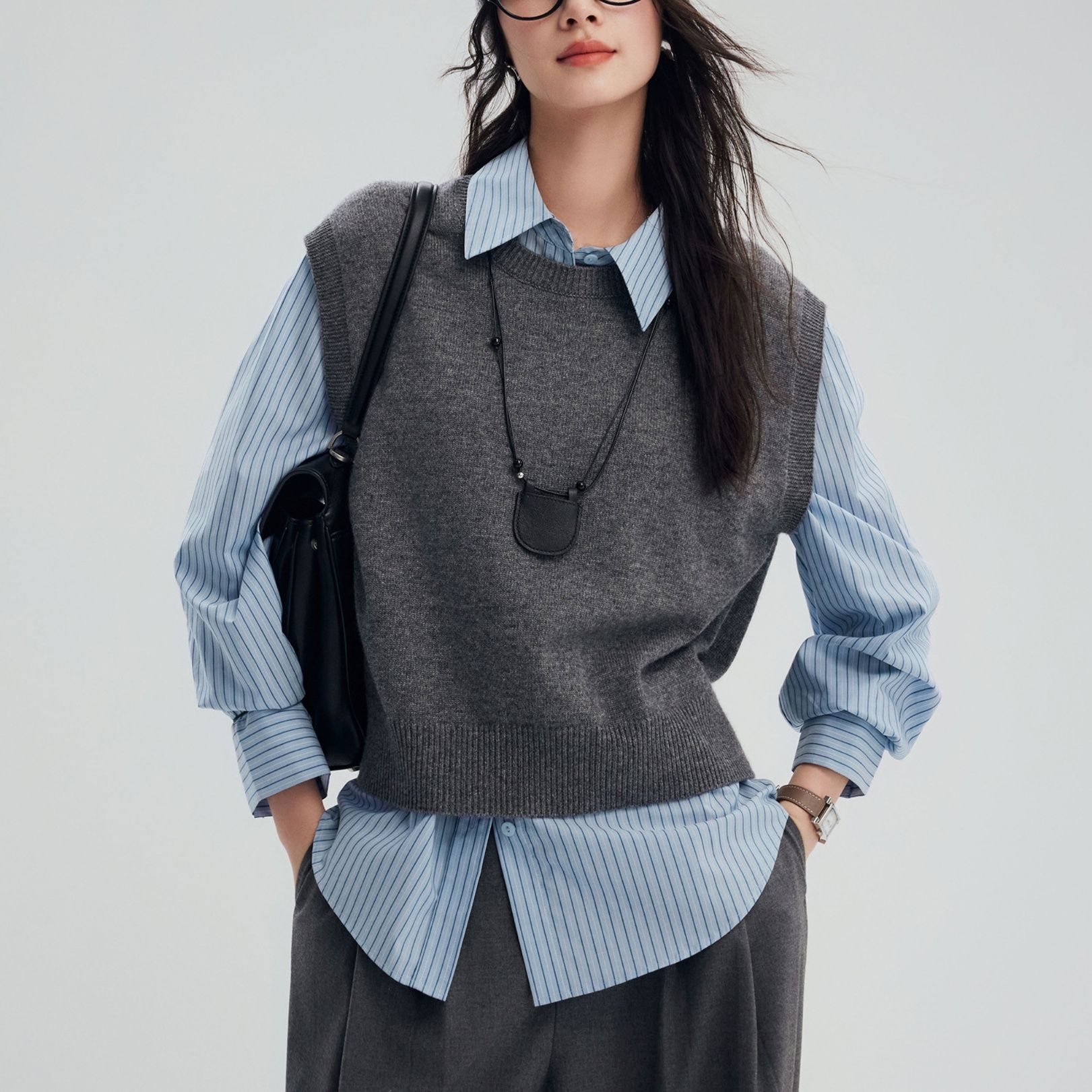 柄シャツ 柄シャツ 洗練ストライプ オーバーサイズシャツ
