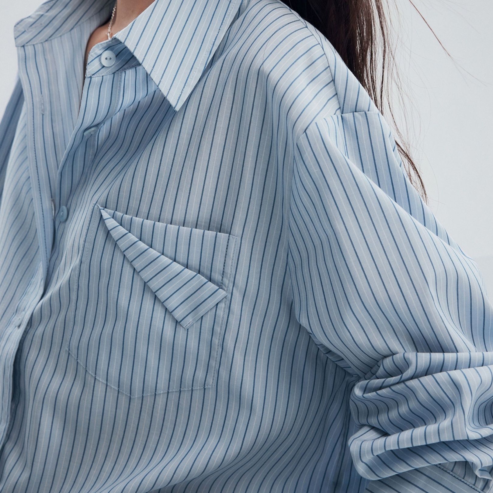 柄シャツ 柄シャツ 洗練ストライプ オーバーサイズシャツ
