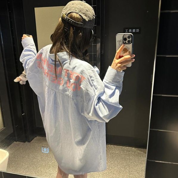 柄シャツ 柄シャツ バックプリント オーバーサイズシャツ