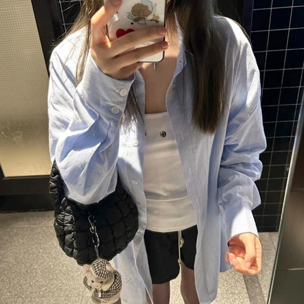 柄シャツ 柄シャツ バックプリント オーバーサイズシャツ