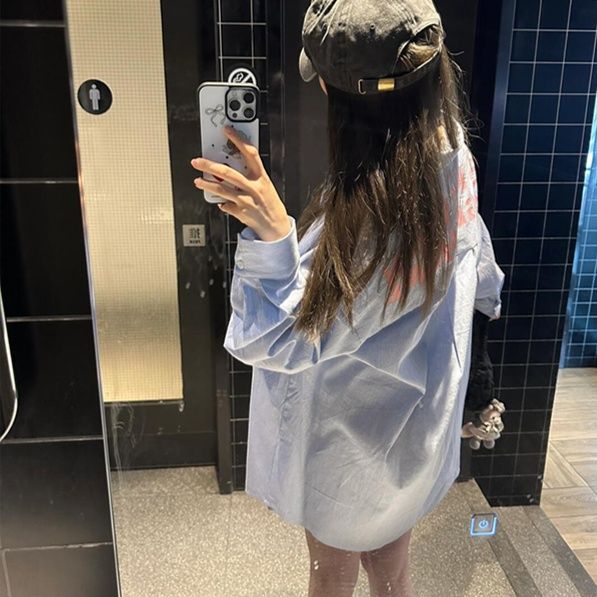 柄シャツ 柄シャツ バックプリント オーバーサイズシャツ