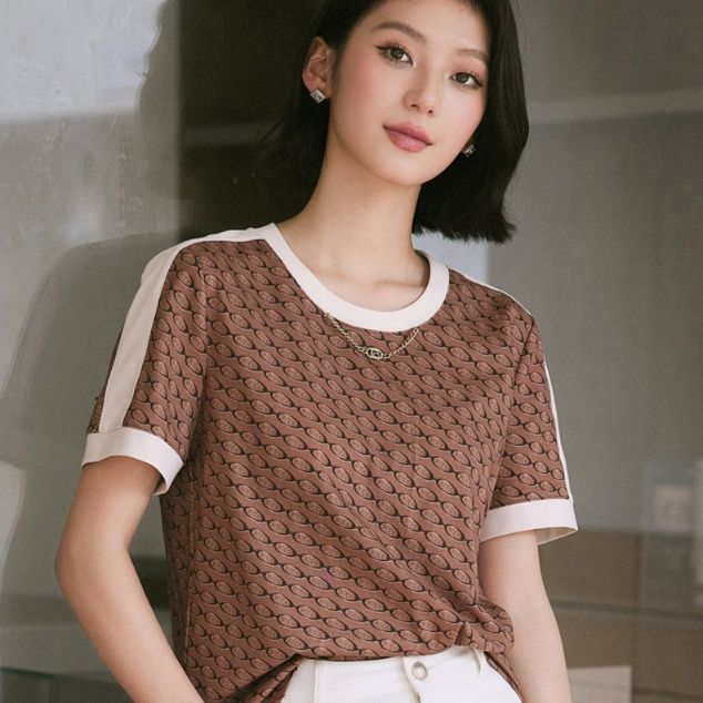 柄シャツ 柄シャツ 優雅なリング模様の上質Tシャツ