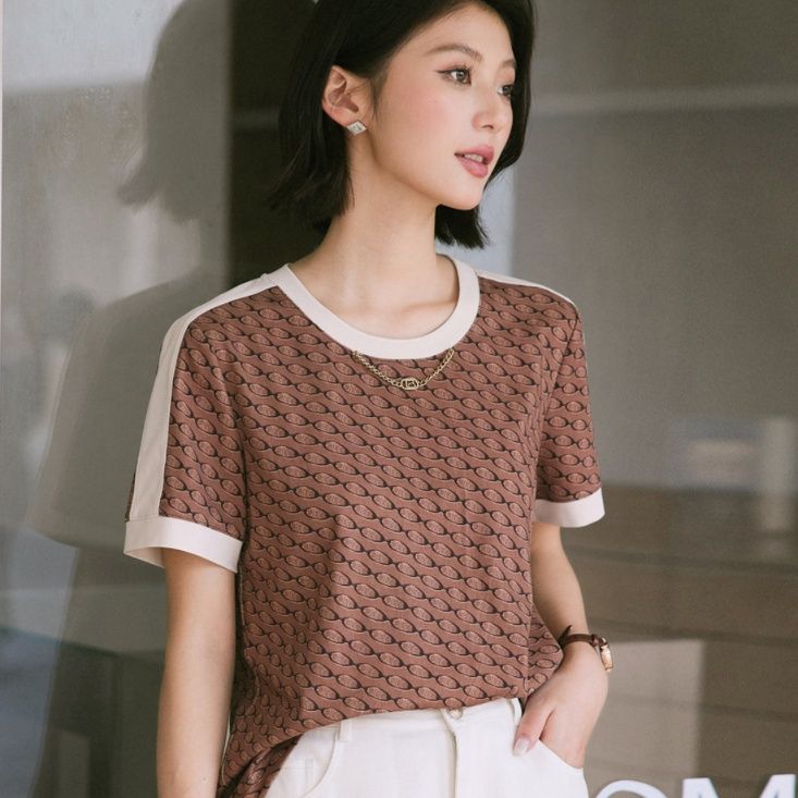 柄シャツ 柄シャツ 優雅なリング模様の上質Tシャツ