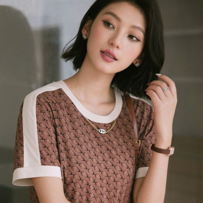 柄シャツ 柄シャツ 優雅なリング模様の上質Tシャツ