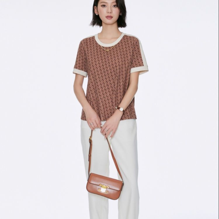 柄シャツ 柄シャツ 優雅なリング模様の上質Tシャツ